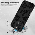 thumbnail image 2 of Funda de teléfono MZELQ para iPhone 16 Pro de silicona con estampado floral rosa negro, 2 of 6