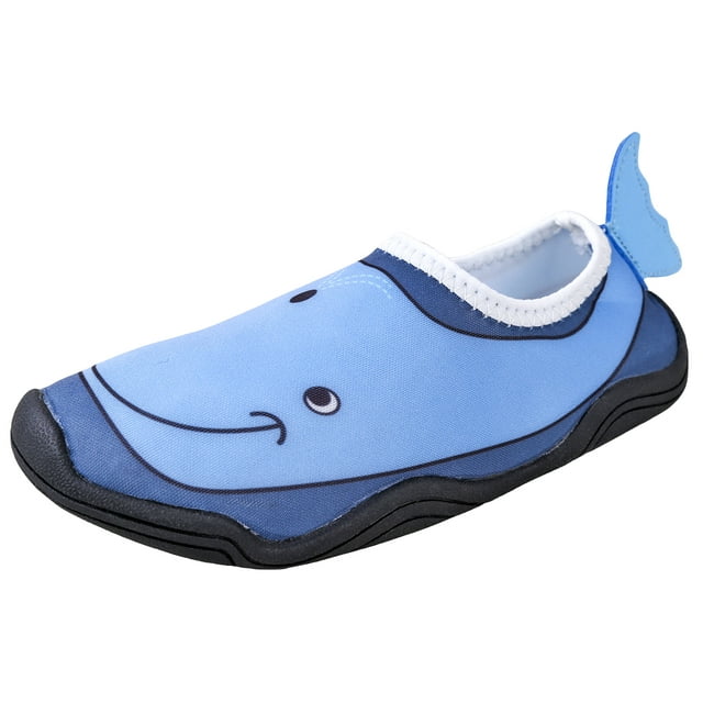 Lil' Fins Kids Water Shoes - Beach Shoes | Summer Fun | 3D Toddler Water Shoes Kids | Quick Dry | Swim Shoes Whale 10/11 M US