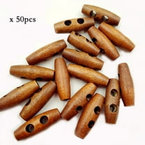 50Pcs Coffee Colored Wooden Oval Sewn Buttons Button, 1 * 50 Buttons Buttons, Brown