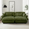 thumbnail image 3 of BUIORD 93.7" Oversized Sectional Sofa with Ottoman, L-Shape 2-Seater Sectional Couch for Living Room, Velvet Upholstery Tufted Sofa with Round Armrests, Olive Green, 3 of 9
