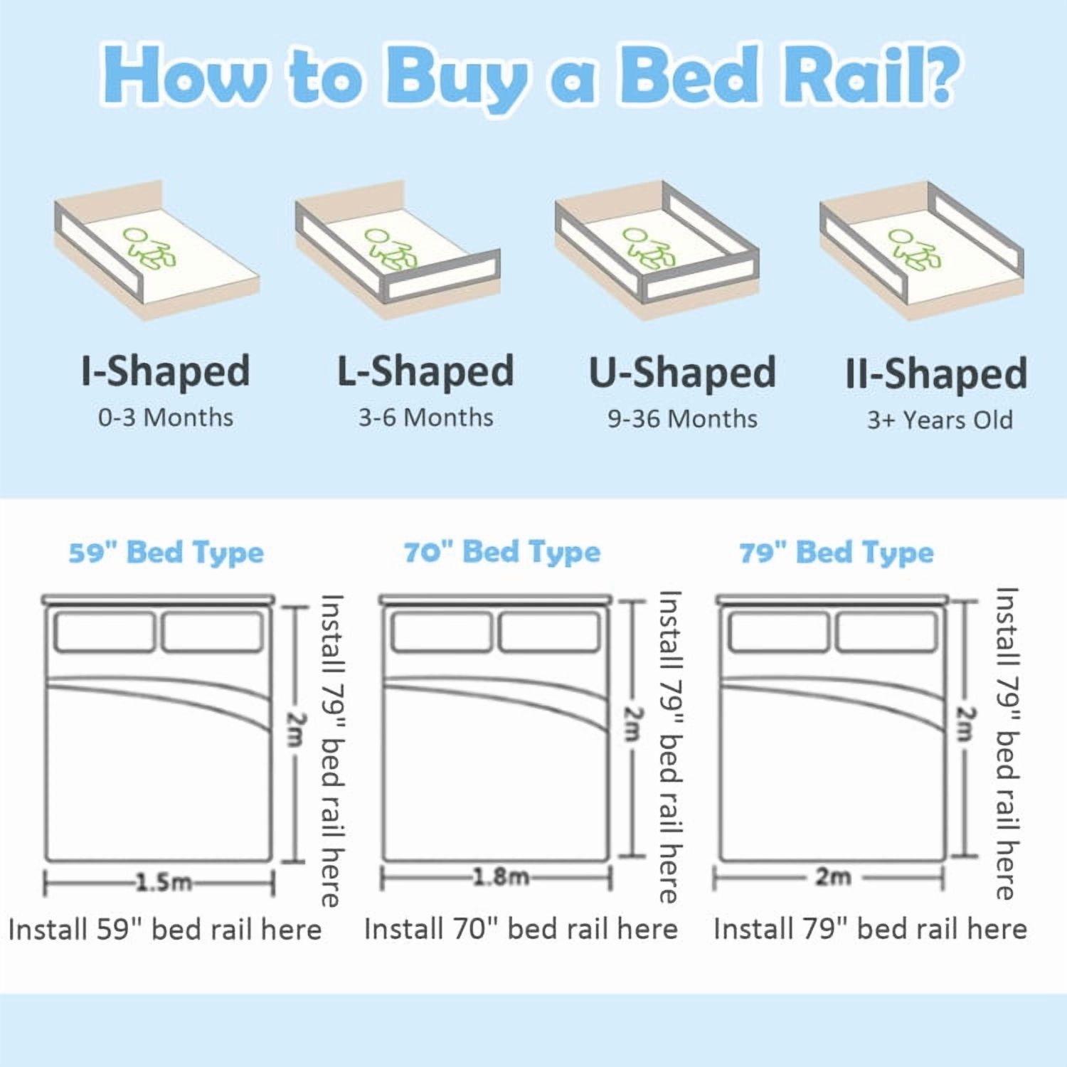 Spaco Vertical Lifting Bed Rail for Toddlers with Double Lock-70 inch, Bed Rail for Queen, King, Twin, and Bunk Size Beds