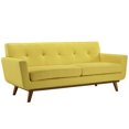 thumbnail image 2 of Loveseat Sofa Couch, Yellow, Fabric, Living Kitchen Cafe Bistro Hospitality Restaurant, Modern Contemporary HB32529, 2 of 4