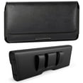 thumbnail image 2 of For Motorola Moto Edge 5G 2024 Universal Leather Belt Holster Horizontal Pouch Phone Holder with Belt Loop / Clip Waistband (X-Large) Cover - Black, 2 of 8