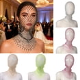 thumbnail image 2 of Visland Fishnet Hat Rhinestones Design Hollow Hooded Hat Breathable Elastic Fishnet Night Club Hat, 2 of 7