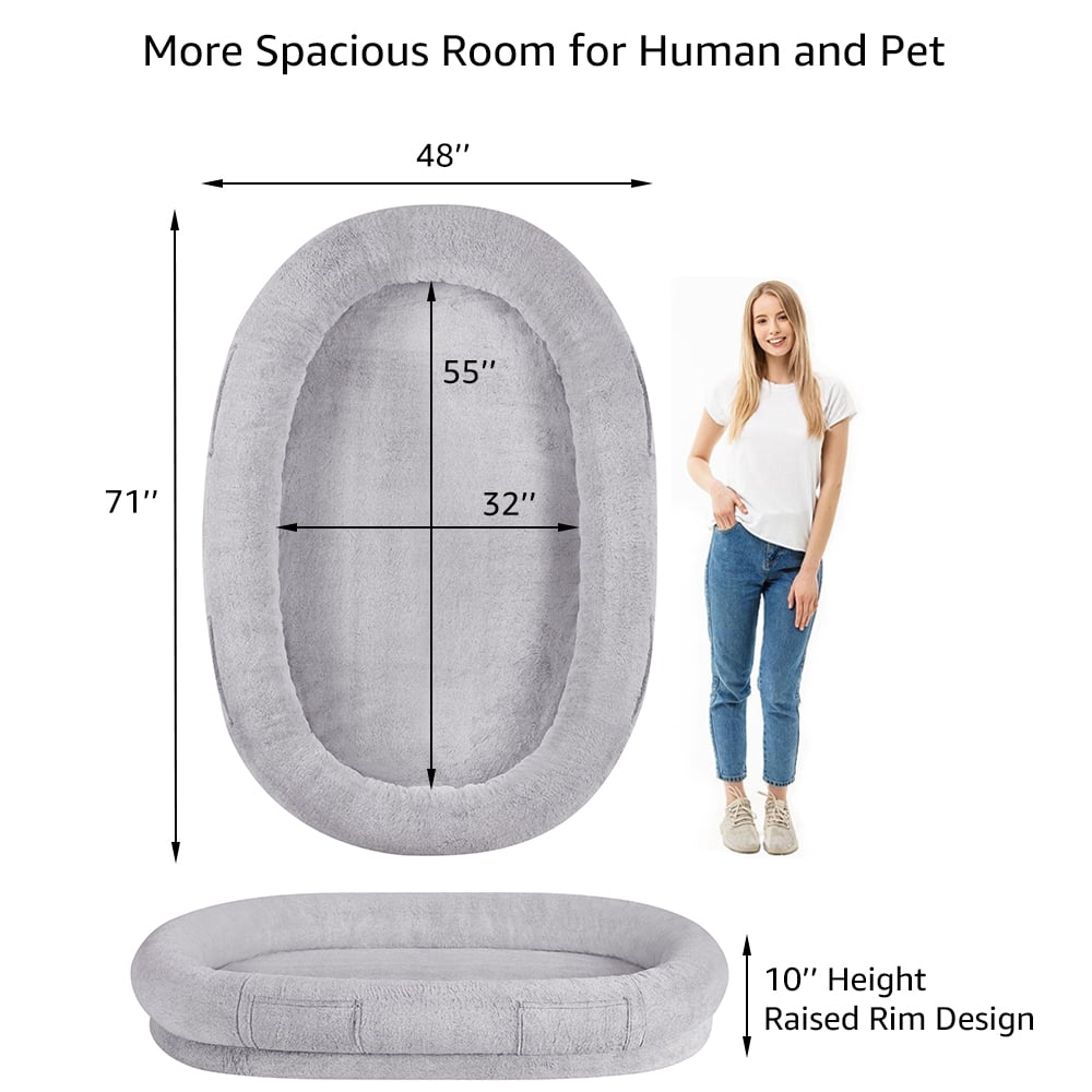 unipaws Human Dog Bed for Adult, Giant Extra Large Memory Foam Human Size Pet Bed for People