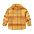 thumbnail image 5 of Odeerbi Toddler Kids Boys Girls Plaid Shirt Fashion Cute Lattice Pattern Print Top Long Sleeve 2025 Casual Shirts Yellow, 5 of 9