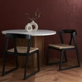 thumbnail image 4 of SAFAVIEH Couture Jamal Modern Paper Cord Solid Dining Chair, Black/Natural (Set of 2), 4 of 9