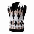 thumbnail image 6 of IROINNID Men's V-Neck Argyle Knit Sweater Vest Sleeveless Pullover Tank Top Casual Diamond Pattern Layering Essential for Business Office and Weekend Daily Wear, 6 of 6