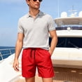 thumbnail image 5 of FRSASU Men's Swim Trunks with Mesh Lining Beach Bathing Suits Outdoor Sports Quick Dry Swimming Trunks with Pockets Red, 5 of 9