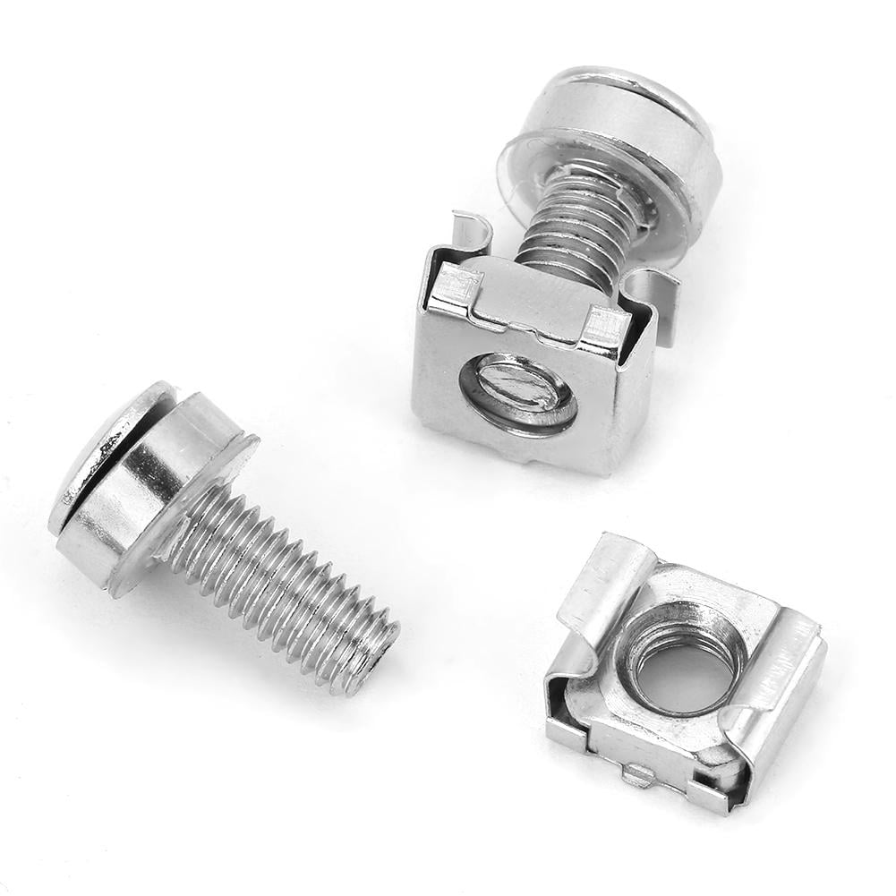 Tebru Caged Screw Nut, Rack Screw Nut, 20pcs/set Network Rack Screws & Cage Nuts