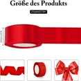 thumbnail image 2 of BinKFF 1.57 Inch x 25Yards Wide Red Satin Ribbon Solid Fabric Large Ribbon for Cutting Ceremony Kit Chair Sash Table Hair Car Bows Sewing Craft Gift Wrapping Wedding Party Decoration, 2 of 3