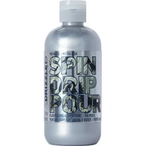 FolkArt Drizzle Metallic Pre-Mixed Fluid Pouring Acrylic Paint, Silver Bank, 9 fl oz