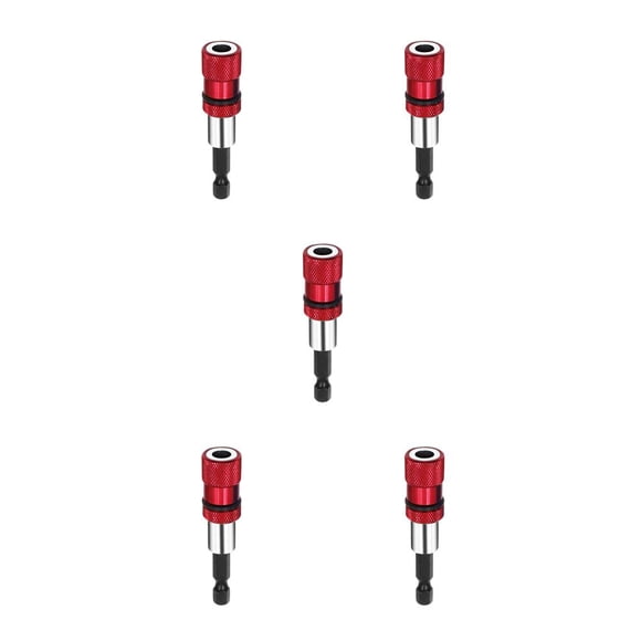 Wisewang Bit Holder 6.35mm Screwdriver Extension Rod Bar Quick Change Repair Fixing Socket Extender Drill Adapter with Driver Red 5Set