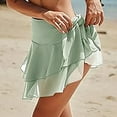 thumbnail image 4 of Swimsuit Coverup Beach Bikini Skirt 2 Wear Summer Chiffon Ruffled Skirt Green Swimsuit Coverup For Women, 4 of 4