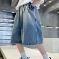 thumbnail image 4 of Kids Jorts Boys Baggy Jean Shorts Loose Fit Vintage Wide Leg Jorts Y2K Streetwear Hip Hop Casual Long Denim Shorts Teen Summer Clothes, 4 of 5
