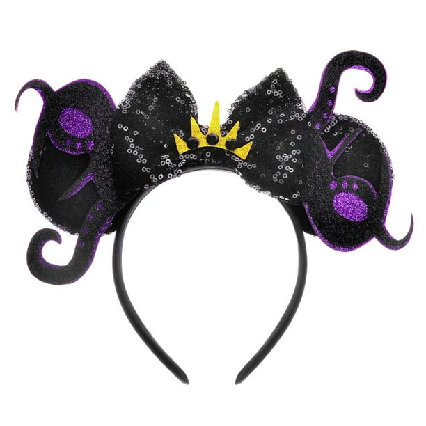 Diadema con orejas de Mickey Mouse de Disney para niña, Diadema con lazo de lentejuelas para fiesta de Halloween, accesorios para el cabello para Festival, regalo de Navidad