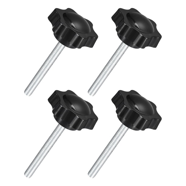 Uxcell 4Pack M6 x 50mm Perillas Estrella de Plástico con Forma Hexagonal para Sujeción Manual
