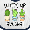thumbnail image 4 of Inktastic What's Up Succas Funny Cacti Plants Boys or Girls Baby Bib, 4 of 4
