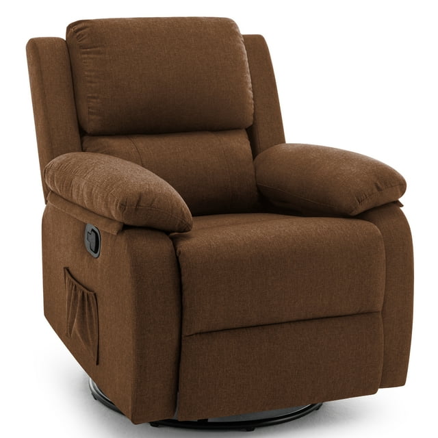 Korser Swivel Rocker Small Recliner Chair for Small Spaces for Living Room,Brown