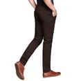 thumbnail image 2 of Pantalones a juego para hombre, delgados y cónicos, parte delantera plana, marrón oscuro 34, 2 of 6