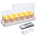thumbnail image 1 of Velas de Té Recargables con Temporizador Remoto, Decoración Romántica para Fiestas en Casa, Restaurantes, Bodas y Navidad., 1 of 5