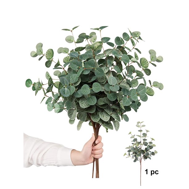 1pc Artificial Plants Eucalyptus Stems Eucalyptus Leaf Spray Faux Eucalyptus Branches Greenery Stems Silk Plastic Plants Floral For Vase Home Party We