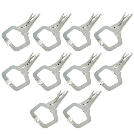 

PET-U New 10 Pack 11 Inch Swivel Pad Locking C-Clamp Locking Pliers With Swivel Pads