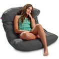 thumbnail image 3 of Posh Creations Laguna Lounger Bean Bag Chair, Kids, 3 ft, Charcoal Gray, 3 of 6