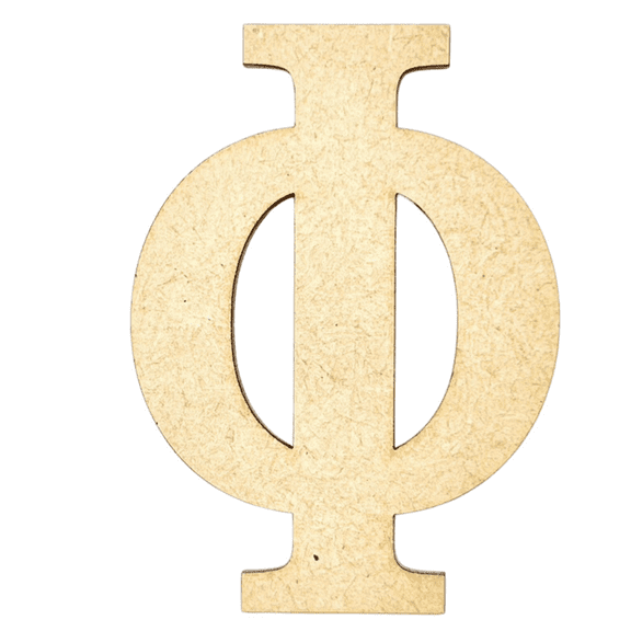 Krafty Supply 14" Tall Greek Wood Letter PHI | 1/8" Thick | Greek Alphabet | MDF Letters