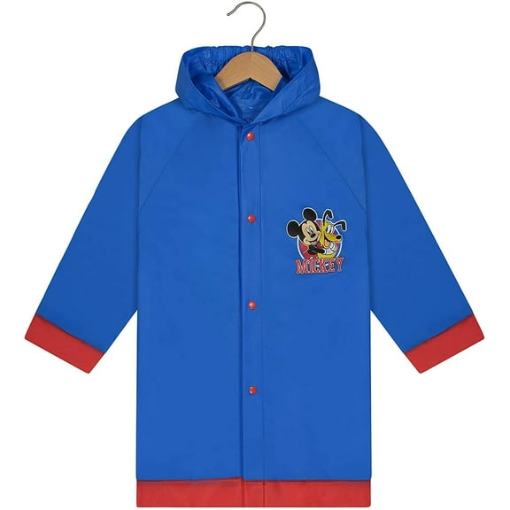 Disney Mickey Mouse Boys Waterproof Outwear Hooded Rain Slicker
