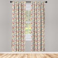 thumbnail image 3 of Ambesonne Music Curtains, Retro Pop Art Style, Pair of 28"x95", Multicolor, 3 of 5