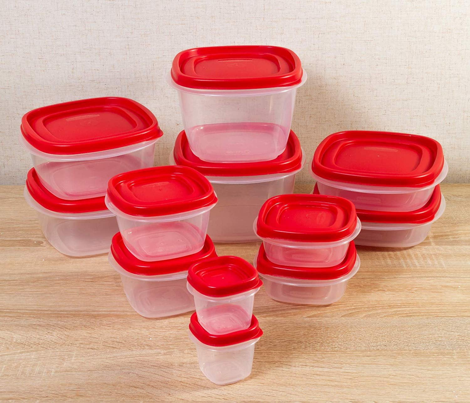 Rubbermaid Easy Find Vented Lids Food Storage Containers, Set of 21 (42  Pieces Total), Racer Red - Shop - TexasRealFood