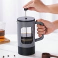thumbnail image 6 of French Press Coffee Maker 34 oz/ 4 Cup Coffee Tea Press with Heat-resistant Borosilicate Glass 4-Level Filtration Systems Cold Brew Coffee Maker for Camping Travel Gifts Grey and Black, 6 of 6