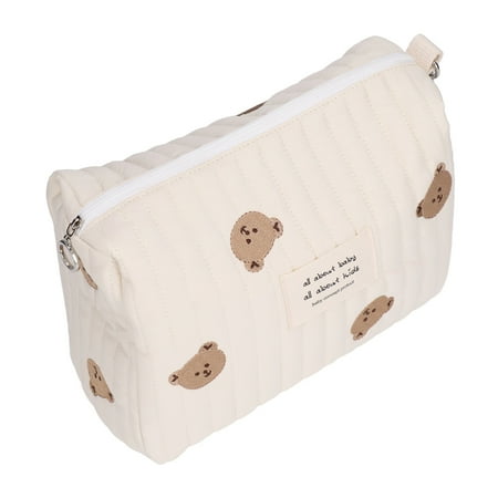 Multifunctional Portable Stroller Diaper Bag, Cute Bear Embroidery, 8.27 x 8.66 inches / 21 x 22 cm