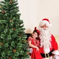 thumbnail image 4 of Patiojoy 8 FT Artificial Christmas Tree Hinged Decoration Pine Tree with Pine Cones, 4 of 9