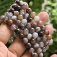 thumbnail image 2 of Natural grey agate Bracelet Handmade Healing Crystal Bracelet for Energy Balance, Reiki Chakra Stone, Stretch Bead Gift for Women Men, 2 of 6