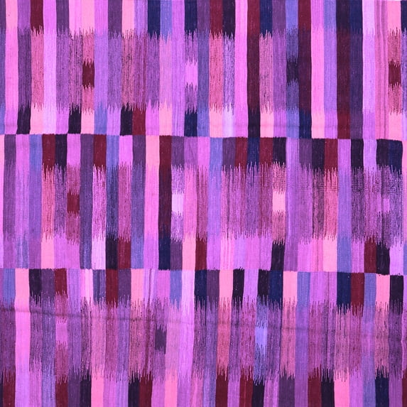 Ahgly Company Indoor Square Abstract Purple Contemporary Area Rugs, 3' Square