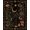 Black, Pattern 8, variant on Design&I 8'x10' Washable Area Rug Snag-Free Black Gold Celestial Garden and Floral Motifs Elegant Scrollwork with Starry Night for Dining Room, Large Office, Lounge