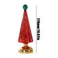 thumbnail image 3 of Christmas Decoration Mini Glass Christmas Tree Lamp | LED Candle Light Figurine | Red Green Gold | 10.62 Inch Tabletop Display | Festive Holiday Centerpiece | Home Office Mantel Decor, 3 of 3