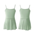 thumbnail image 7 of Mint Green Girls Ballet Dress Leotard with Attached Chiffon Skirt Adjustable Spaghetti Strap Nylon Spandex Dance Wear for Kids,Size 3-4T, 7 of 7