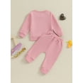 thumbnail image 4 of Jxzom Toddler Baby Girl Clothes Daddys Girl Long Sleeve Pullover Sweatshirt Stretch Jogger Pants 6M 12M 18M 2T 3T Fall Winter Outfit, 4 of 8