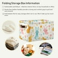 thumbnail image 5 of Large Foldable Storage Bin Easter Eggs Colorful Rabbits Fabric Storage Baskets Collapsible Decorative Baskets Organizing Basket Bin with PU Handles for Shelves Home Closet-1Pack Decor Gifts, 5 of 7