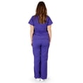 thumbnail image 2 of Ultra Soft Medical Nurse Uniform Premium Women's Junior Fit Mock Wrap Scrub Sets 39111-Small (Purple), 2 of 3