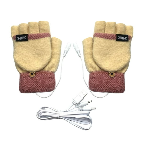 Guantes calefactables USB para interior y exterior, 2 usos, guantes calefactables de invierno, una manopla