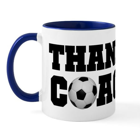 

CafePress - Soccer Thanks Coach Mug - 11 oz Ceramic Mug - Novelty Coffee Tea Cup