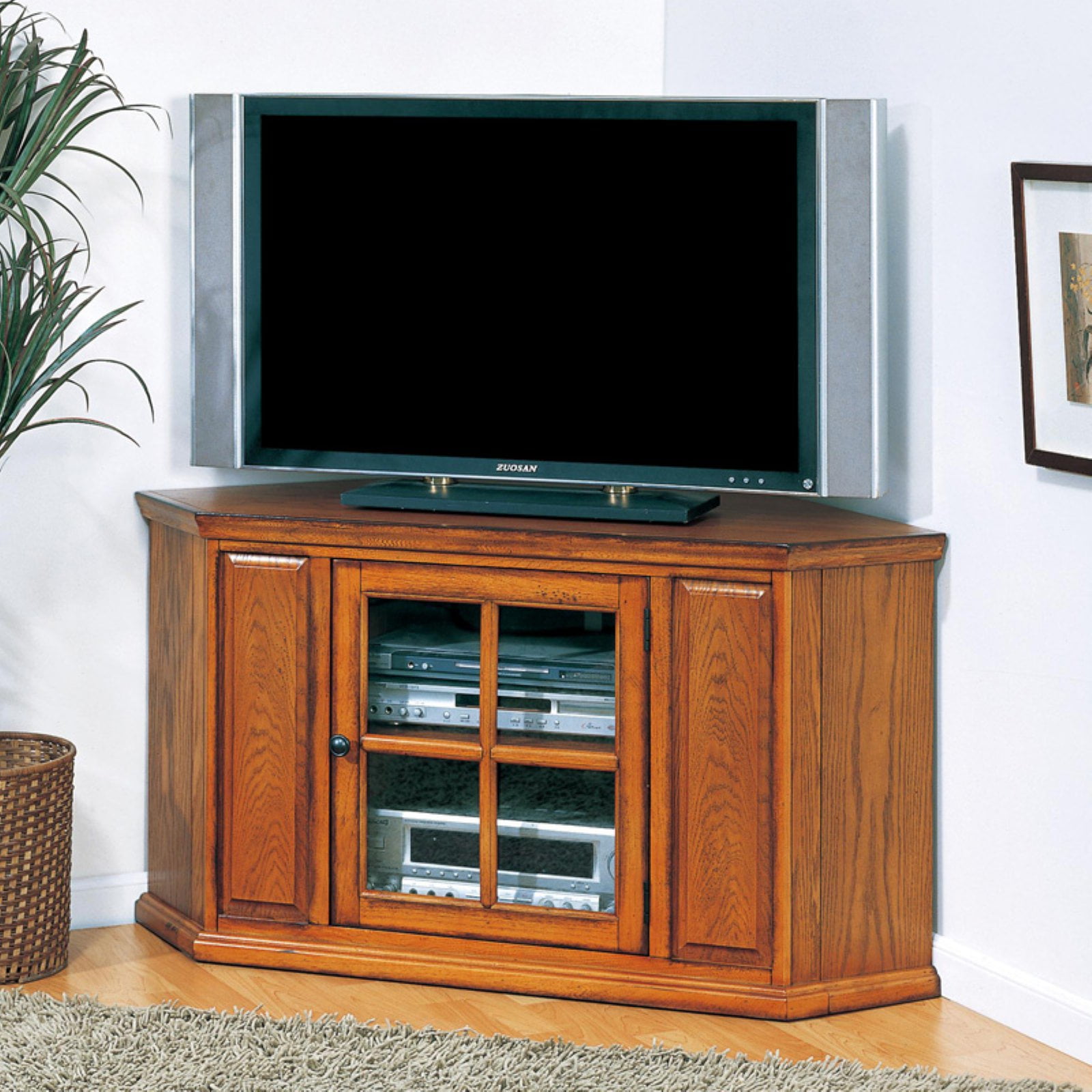 Leick Home Riley Holliday 46 Corner Tv Stand For S Up To 45 Leick Home Riley Holliday 46 Corner Tv Stand For S Up To 45 Burnished Oak Com