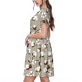 thumbnail image 2 of Naloa Cotton Tree Print Womens Summer A-Line Dress with Pockets,Short Sleeve Dresses,Flowy Beach Swing Dress for Vacation Travel, 2 of 6