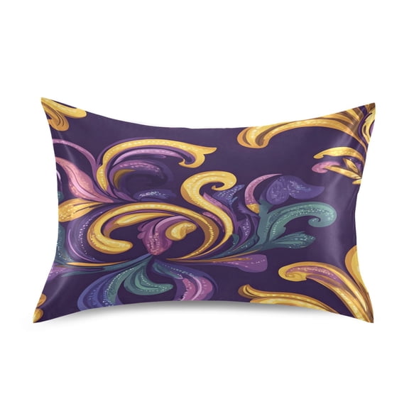 Ryvnso Satin Pillowcase Mardi Gras Pattern Pillow Cases Standard Size 26x20in