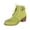 Green, variant on Women's Vintage Faux Suede Side Zipper Ankle Boots, Lace-Up Chunky Heel Booties with Buckle Strap, Winter Casual Short Boots