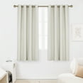 thumbnail image 4 of Deconovo Linen Look 100% Blackout Curtains 54 inches Long, Thermal Insulated Light Blocking Curtains with Grommet for Small Window(Cream, 52 x 54 inch, Set of 2), 4 of 10